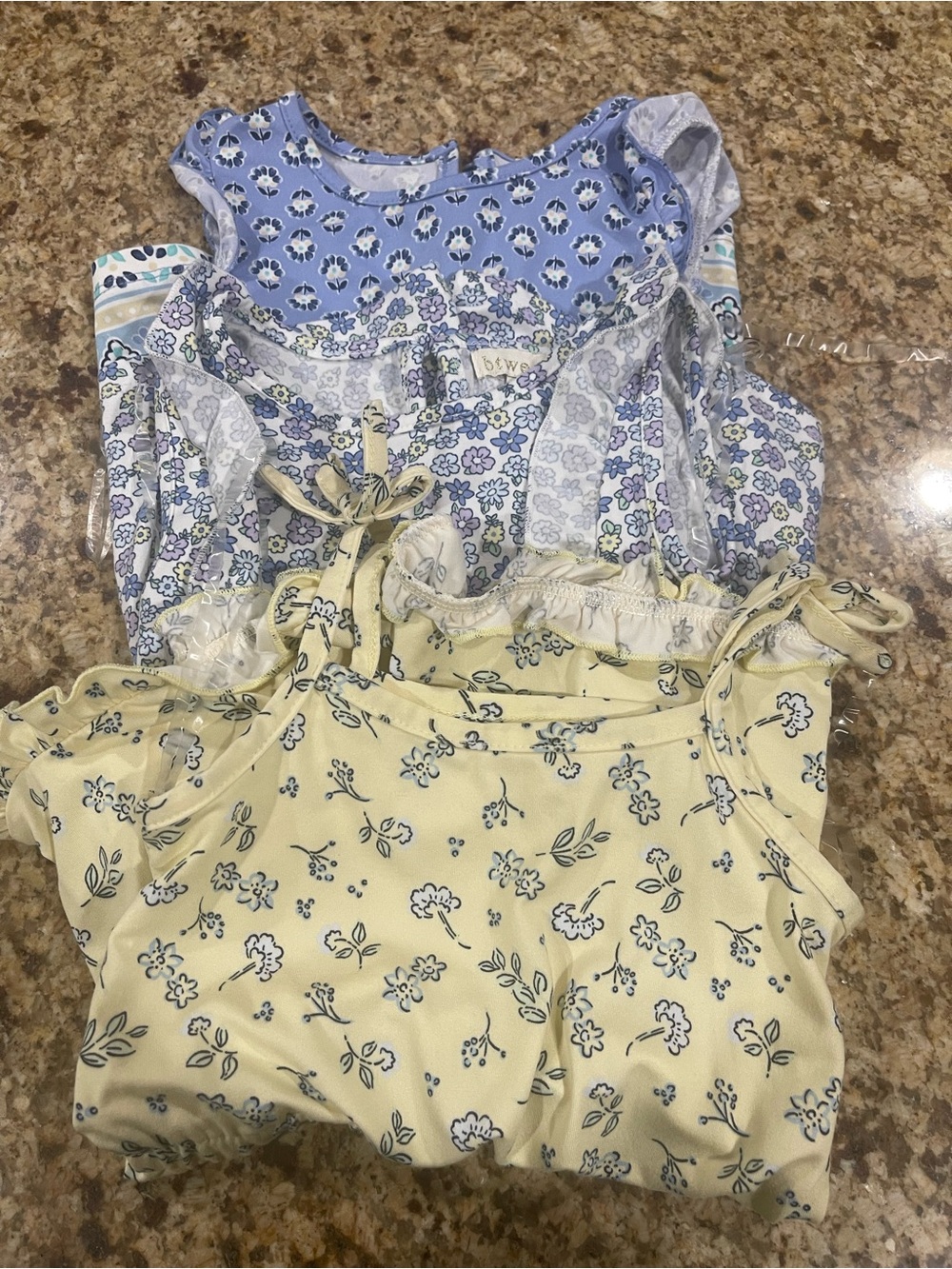 Cute Floral Rompers - Yellow & Light Blue